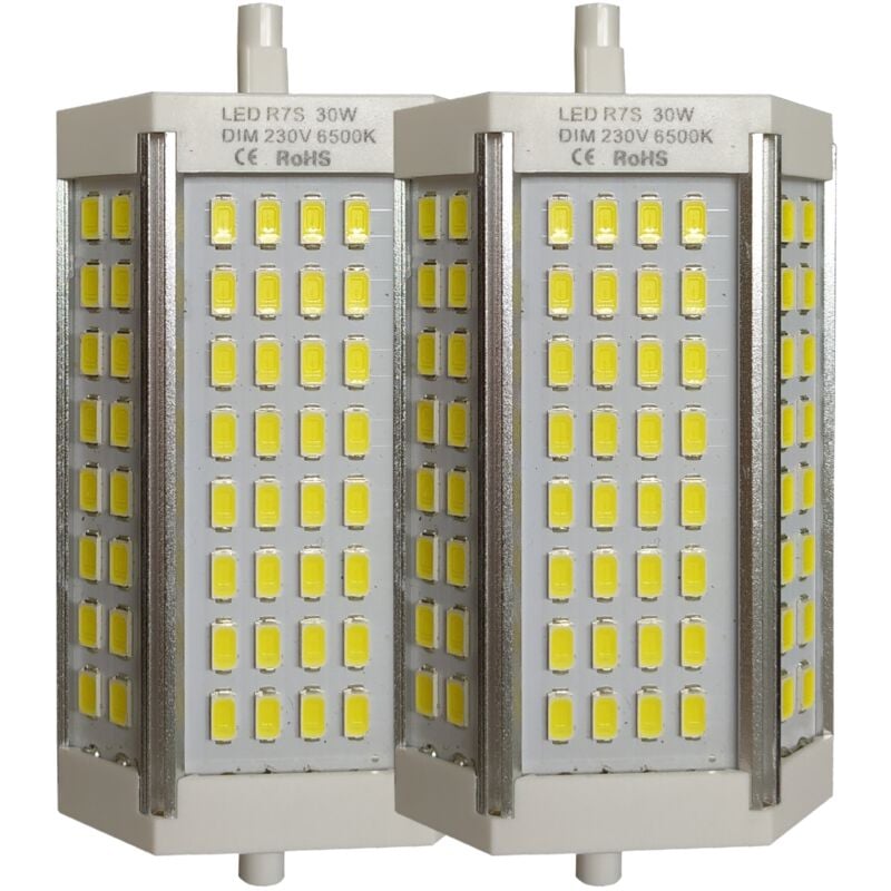 

Bombilla LED R7s 30W 118mm 3000LM 200º Regulable | Blanco Neutro 4500K - Pack 2 Uds. - Blanco Neutro 4500K