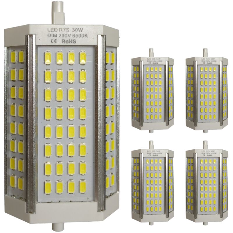 

Bombilla LED R7s 30W 118mm 3000LM 200º Regulable | Blanco Cálido 3000K - Pack 5 Uds. - Blanco Cálido 3000K