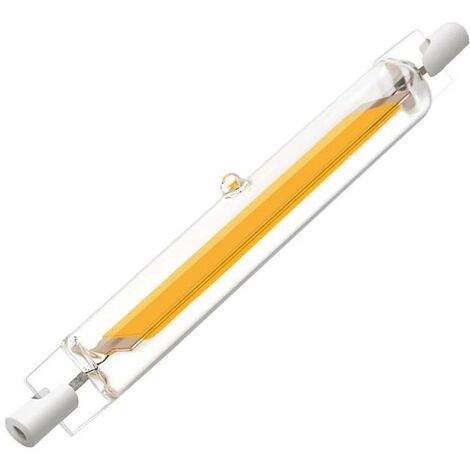 Bombilla LED R7S, 8W, COB, 360º, 118mm, Blanco cálido