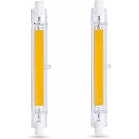 Bombilla LED R7S de 118 mm, 10 W, blanco cálido, 3000 K, 1000 LM, equivalente a lámpara halógena R7S J118 de 80 W a 100 W, no regulable, bombilla LED COB delgada R7S de 118 mm para lámpara de pared/pi