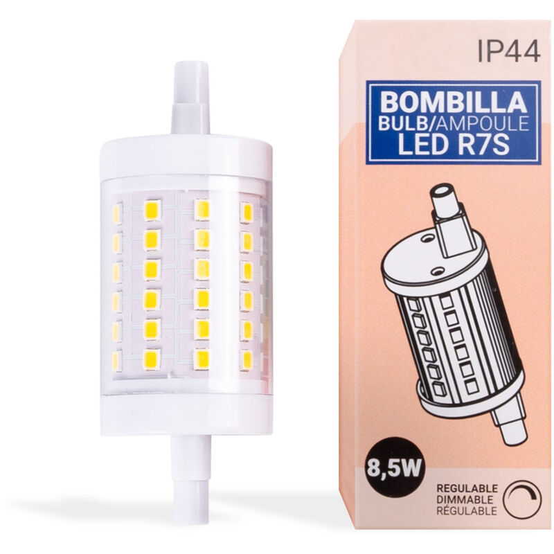 

Bombilla LED R7S Lineal 78mm 7W regulable 800Lm | Blanco Neutro