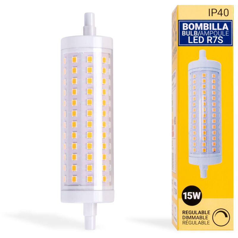 

Bombilla LED R7S regulable 118mm 12W 230V 1200lm | Blanco Cálido