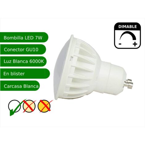 Bombilla led regulable GU10 7W blanco frio 6000K