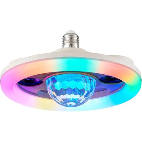 Bombilla LED RGB E27 con altavoz, bombilla de altavoz Bluetooth de 30W y 2400LM con control remoto, bombilla de discoteca de techo que cambia de color para fiestas de cumpleaños, KTV,Navidad y bares