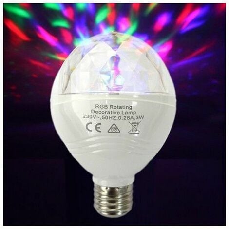 Bombilla LED RGB EDM E27 3W Multicolor con Rotación 360° Ø8x13cm