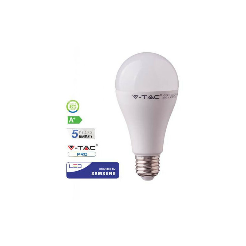 

Bombilla LED Samsung A65 E27 17W 200° PRO Temperatura de color - 4000K Blanco natural - V-tac