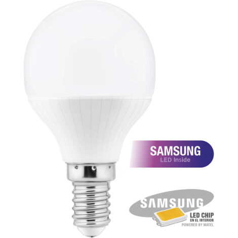 Bombilla LED Samsung Esférica E14 8W Cálida Matel