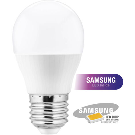 Bombilla LED Samsung Esférica E27 8W Cálida Matel
