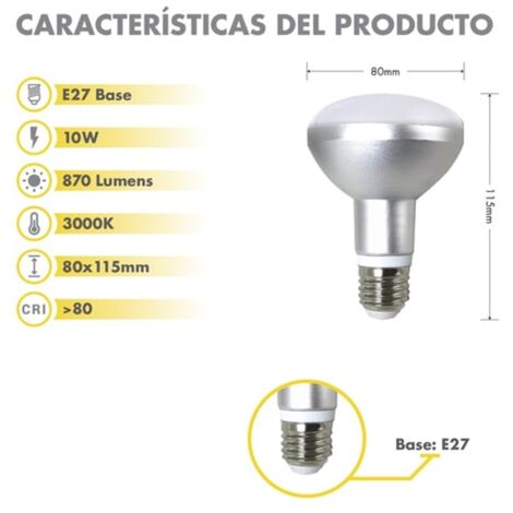 Bombilla LED Silver Electronics 998007 R80 Gris E27