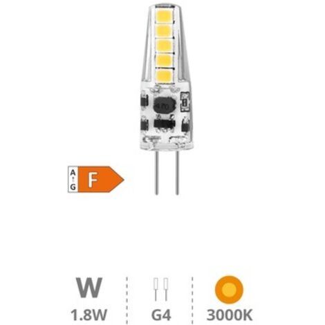 Bombilla LED SMD G4 (1,8W 3000K 185lm) 12V IP22 Ø10x37mm color transparente