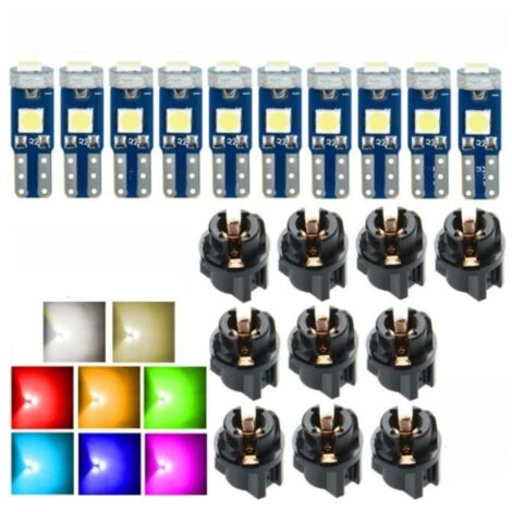 Bombilla LED T5 5050 SMD 12V – Azul – Para salpicadero, cuadro de instrumentos o iluminación del coche
