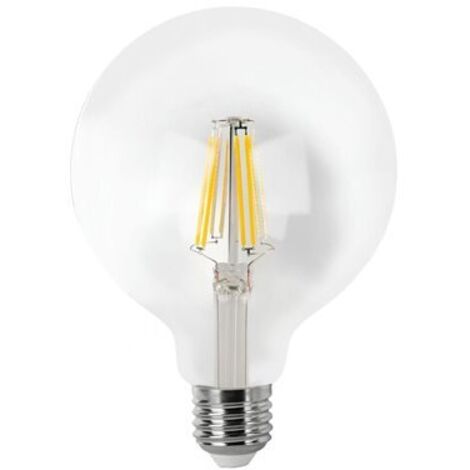 Bombilla LED tipo globo de filamento E27 G95 (8W 2700K 800lm) IP20 Ø9,5x12,5cm transparente
