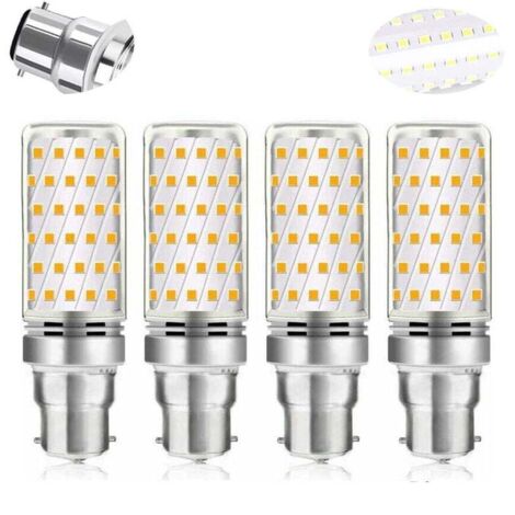 Bombilla LED tipo maíz XVX B22 de 16 W, blanco frío, 6000 K, Betterlife, 1600 LM, equivalente a halógeno B22, 100 W-120 W, CA 230 V, bombilla B22 para garaje/estudio, no regulable, juego de 4 [Clase d