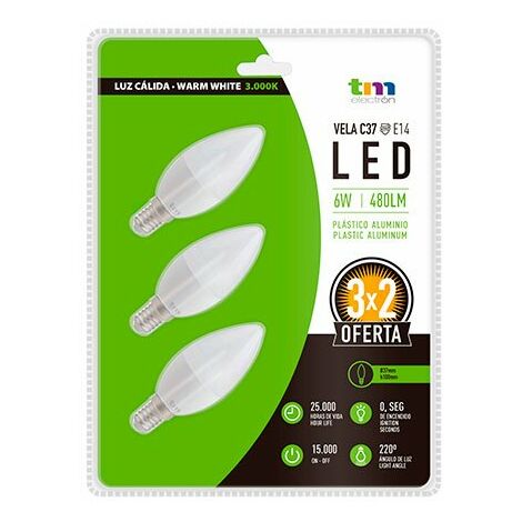Bombilla LED TM Electron E14 3000 K