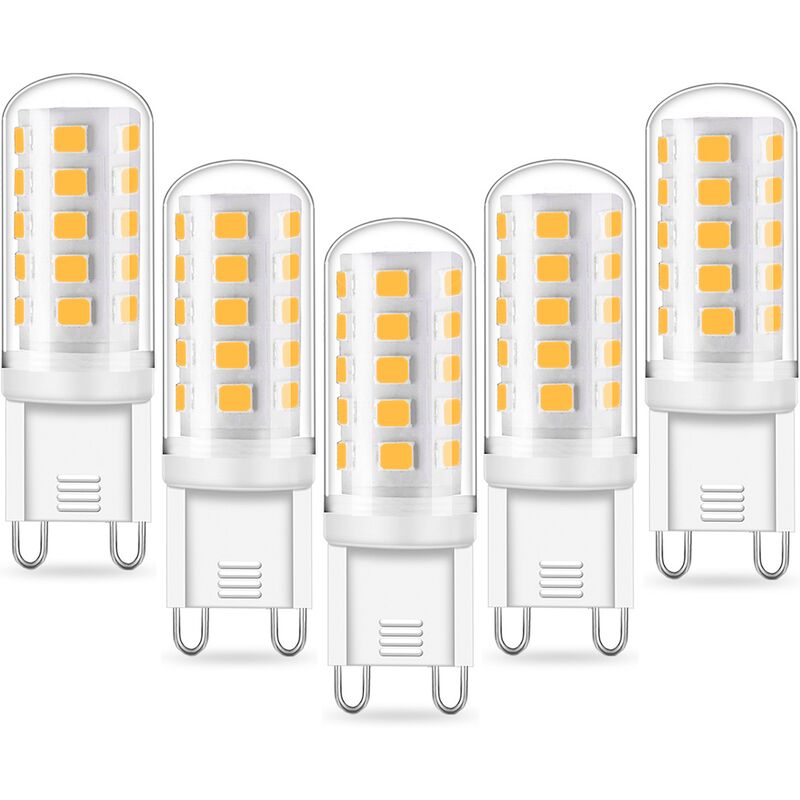 Bombilla LED TTIO G9: equivalente a 5 W, halógena G9 de 33 W, 40 W, 420 lm, mini lámpara, blanco frío 6000 K, sin parpadeo, 220-240 V CA, no