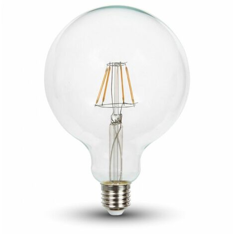 Bombilla LED V-TAC, casquillo E27, 6 W, filamento G125, blanco frío