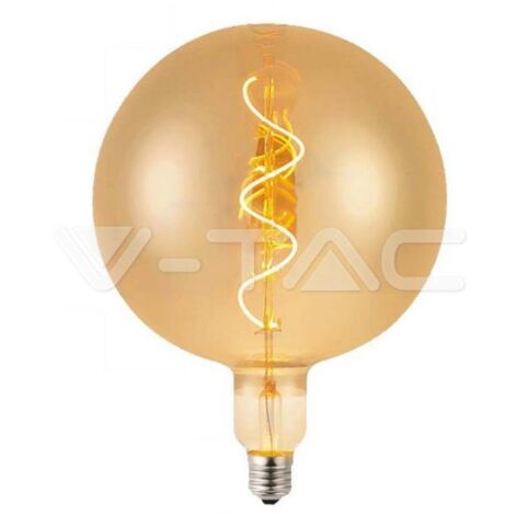 Bombilla LED V-TAC E27 4W G200 Filamento en espiral Ámbar Blanco cálido