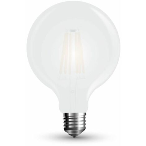 Bombilla LED V-TAC E27 7W 110LM/W Filamento G125 Satinado Blanco Frío