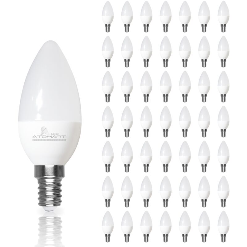 

Led Atomant Sl - Bombilla LED Vela C30 E14 7W 680LM | Blanco Cálido 3000K - Pack 50 Uds. - Blanco Cálido 3000K