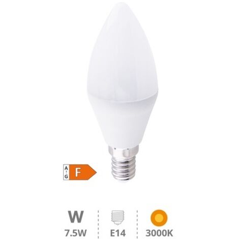 Bombilla LED vela C37 E14 7W 3000K 700 lm 200 grados