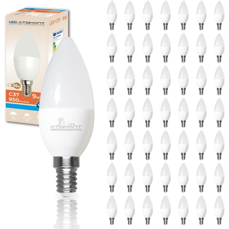 

Led Atomant Sl - Bombilla LED Vela C37 E14 9W 950LM | Blanco Cálido 3000K - Pack 50 Uds. - Blanco Cálido 3000K