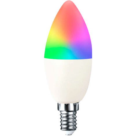 Bombilla LED Vela Smart WiFi E14 5W Equi.35W 450lm RGBWW Regulable vía Smartphone/APP 25000H 7hSevenOn Premium