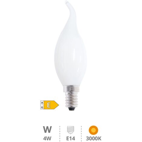 Bombilla LED vela soplo de viento Serie Cristal 4W E14 3000K