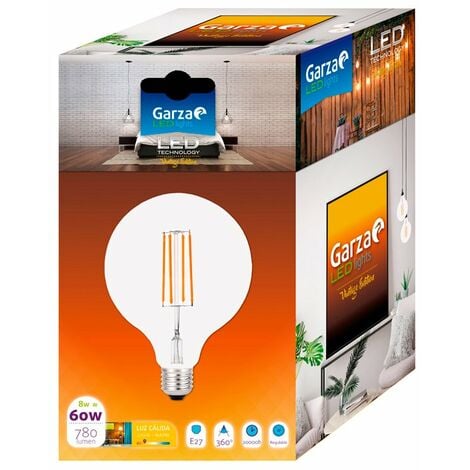 Bombilla globo G125 LED regulable E27 8W