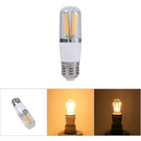 Bombilla LED vintage E27 de 6W y 12V, luz blanca cálida, para lámparas de araña, bombilla de filamento de cristal de PVC con CRI ≥70 360°, vida útil de 30000 horas.