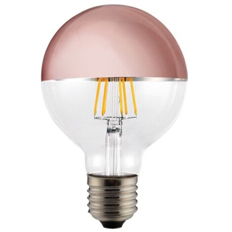 Bombilla LED vintage G125 “Half Mirror” con efecto espejo E27 (6W 2700K 700lm) RLED – Cobre