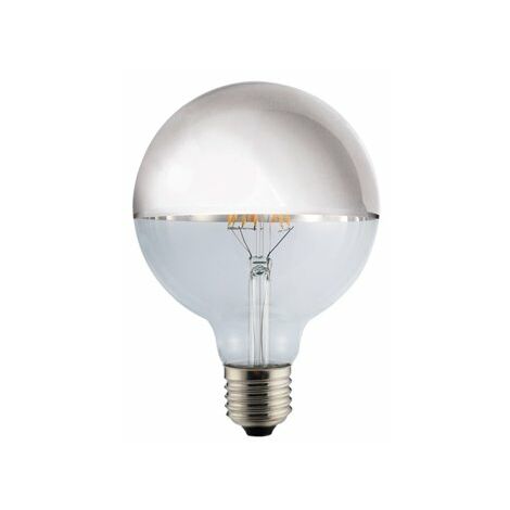 Bombilla LED vintage G125 "Half Mirror" con efecto espejo E27 (8W 2700K 900lm) RLED – Plata