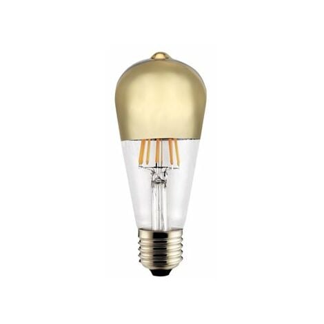 Bombilla LED vintage ST64 "Half Mirror" con efecto espejo E27 (6W 2700K 640lm) RLED – Oro