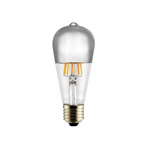 Bombilla LED vintage ST64 "Half Mirror" con efecto espejo E27 (8W 2700K 900lm) RLED – Plata