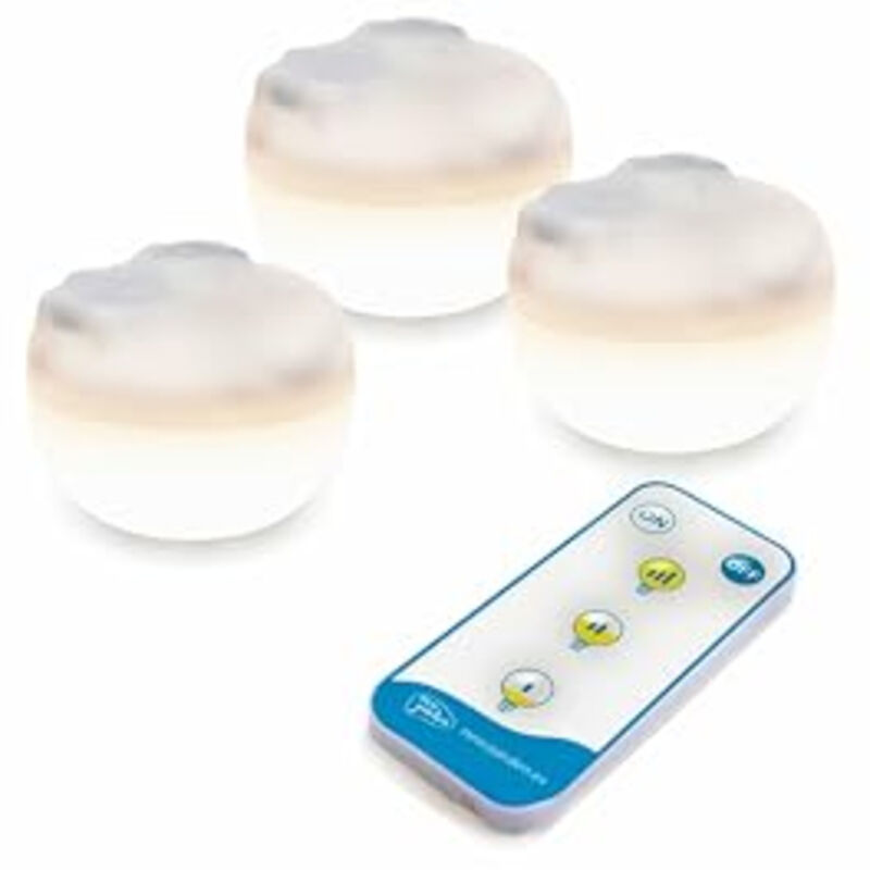 CHERRY MINI Pack 3 Ampoule LED avec batterie rechargeable et télécommande. 350 lumens de lumière chaude