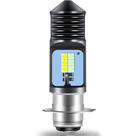 Bombilla para faro de motocicleta, P15D H6M LED de luz alta/baja súper brillante 6000K blanco azulado Chips 3030 12SMD para faro de motocicleta ATV automóvil DC12V, paquete de 1
