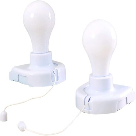 Bombilla portátil blanca de tipo extraíble que funciona con 2 pilas (ideal para armarios, dormitorios, salón y cocina) (se envía sin pilas).