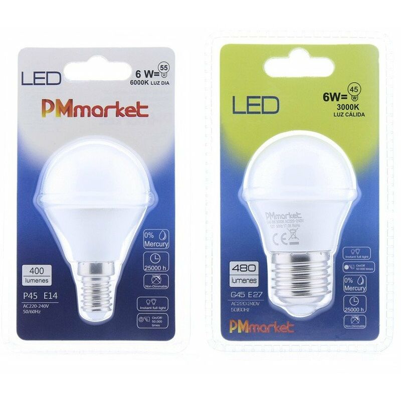 

BOMBILLA REDONDA LED MINIGLOBO 6K ( Luz Blanca ) E14 ( Casquillo Fino ) 4