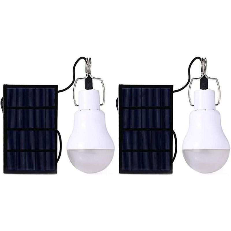 

Abcrital - Bombilla solar para exteriores, 130LM Bombilla LED portátil con energía solar para gallinero Hangar Senderismo Pesca Tienda de campaña