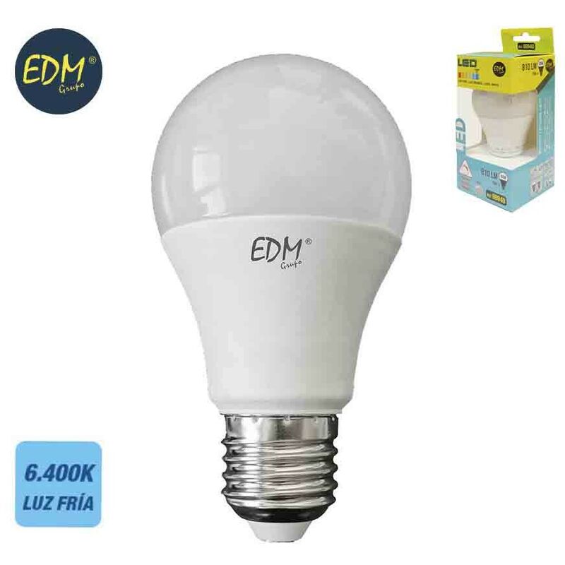 

Bombilla standard led smd 12w E27 1055 lumens 6400k luz fria 35456 - EDM