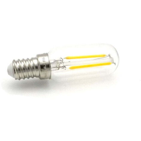 Bombilla Tubular Filamento LED E14 2W 2700K Cristal Transparente