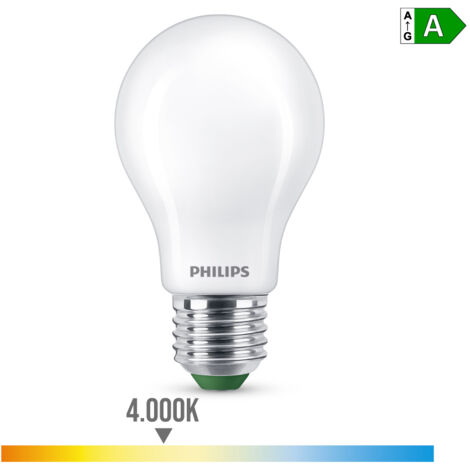 Bombilla ultra efficient led classic 5,2w 1095im e27 4000k, ø6x10,4cm, philips