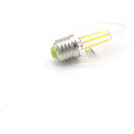 Bombilla Vela Filamento LED E27 4W 2700K Cristal Transparente