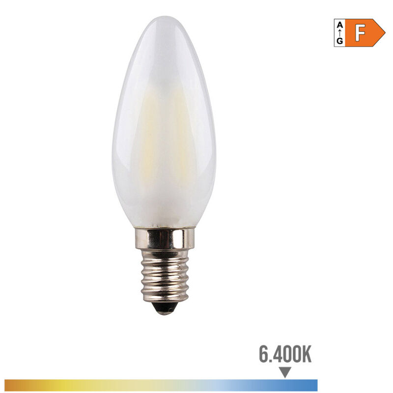 

EDM Bombilla vela filamento led cristal mate e14 4,5w 470 lm 6400k luz fria edm