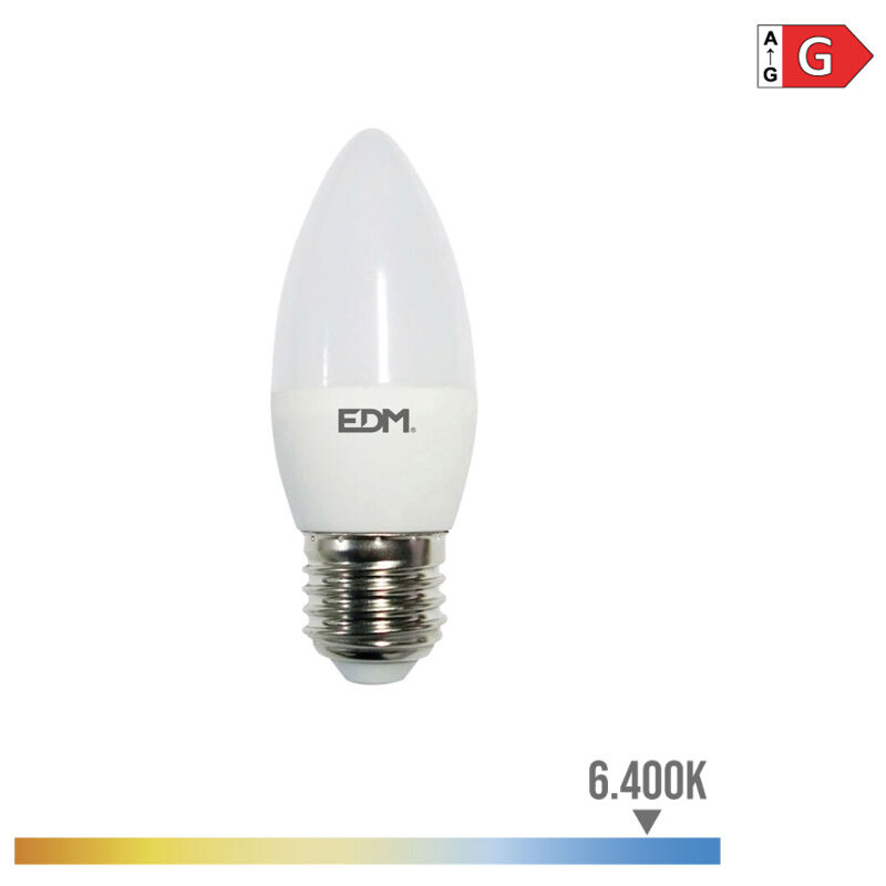 

Bombilla vela led e27 5w 400 lm 6400k luz fria - EDM