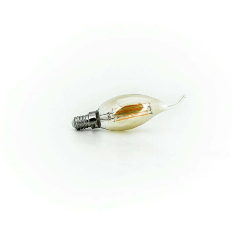 Bombilla Vela LED Regulable E14 4W 2200K – Punta Torcida y Cristal Dorado Vintage