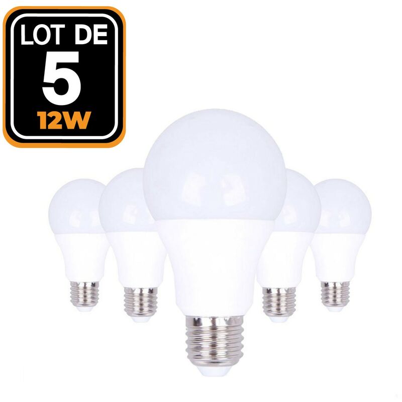 

Bombillas led E27 12 W 2700 K por lote de 5 Alta luminosidad