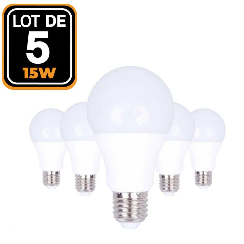 

5 bombillas led E27 15 W 4500 K Alta luminosidad