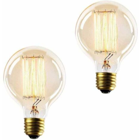 Bombillas decorativas redondas vintage E27 de 40 W, regulables, 220 V, paquete de 2