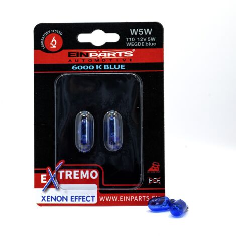 Bombillas halógenas EinParts W5W 12V 6000K Blanco frío 5W W2.1x9.5d, 2 uds.