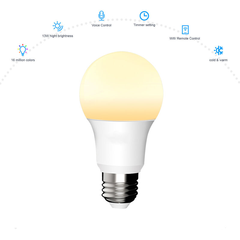 

Bombillas inteligentes de 9W, bombilla LED WiFi, 2500K-7000K, E27 110V-260V